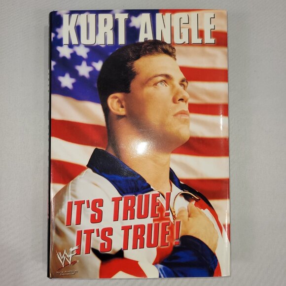 Kurt Angle 2001 It's True WWF Wrestling Book SIGNED Olympics WWE Biography - Picture 1 of 3